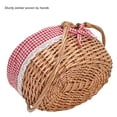 thumbnail image 4 of La cesta de picnic de mimbre tiene un tamaño grande de 15.4 pulgadas con forro extraíble, 4 of 7