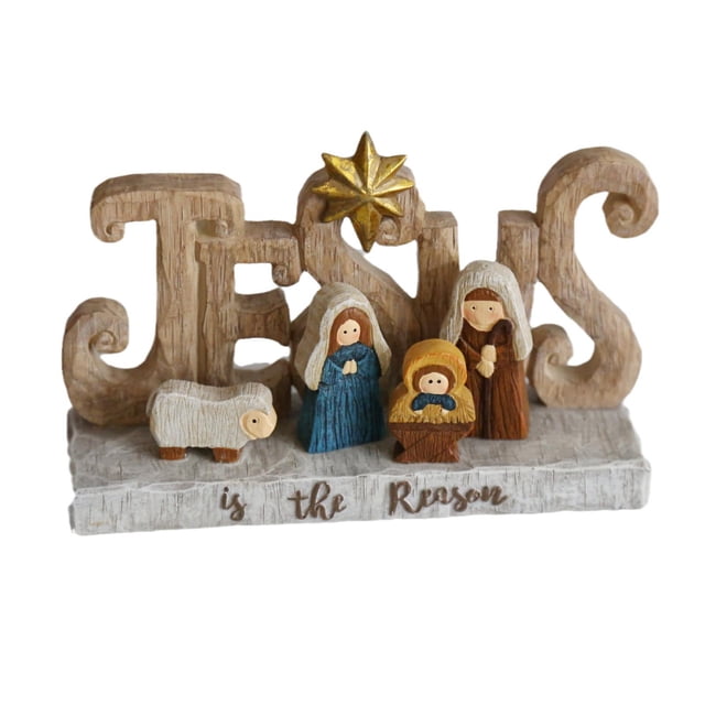 Figura de la Sagrada Familia, adorno de pesebre de Jesús, decoración navideña, estatua de María, y Jesús, coleccionable para decoración de