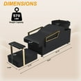 thumbnail image 2 of Shampoo Bowl and Chair Set for Salon, Backwash Station Sink with ABS Bowl and Independent Footrest, Barbershop Equipment for Spa Beauty, Black+Gold, 2 of 9