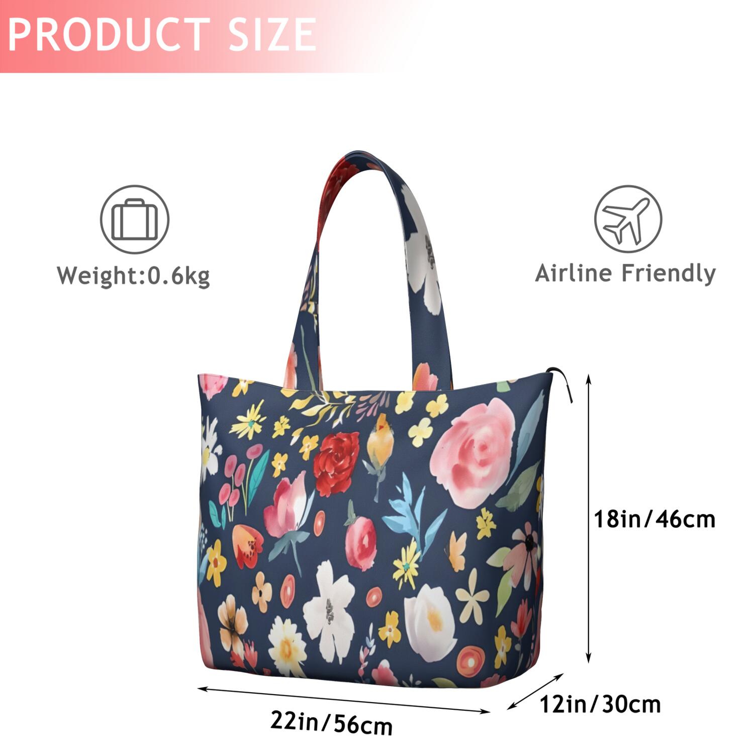 Pioneer Flower Floral Print Pattern Travel Tote Bags for Women Carry On,Large Weekender Bags for Women Travel,Multi Functional Duffle Bag for Work,Shopping,Sports