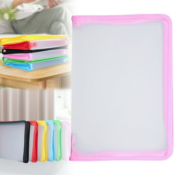 Clearance Office Supplies,Zipper File Bag Home Plastic Document Bag Zipper Wallet Folders Zipper Document Holder For School Travel Stationery Craft Supplies Notebooks Paper Markers,Pink,A