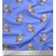 thumbnail image 1 of Soimoi Blue Cotton Poplin Fabric Watercolor Crowned Woodpecker Bird Printed Craft Fabric by the Yard 58 Inch Wide, 1 of 3