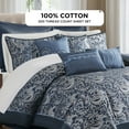 thumbnail image 4 of Regency Heights 24PCs Traditional Paisley Jacquard Comforter Set with Window Curtains,Room in a Bag,Queen,24 Pieces-Navy, 4 of 7