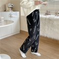 thumbnail image 4 of Kawaii Hello Kitty Pajamas Black Anime Flannel Women Warm Woolen Whitecartoon Casual Home Pants Autumn Fashion Trousers Gifts, 4 of 5