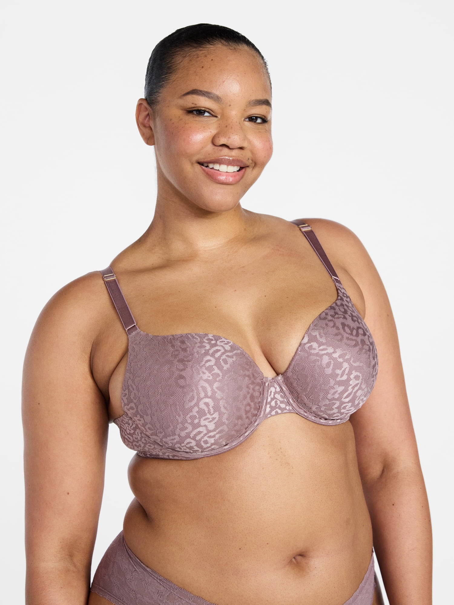 Joyspun Women's Leopard Print T-Shirt Bra, Sizes 32A-42DDD