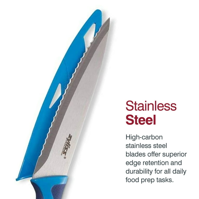 Zyliss, Utility Kitchen Knives, Serrated, with Sheath Covers