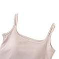 thumbnail image 5 of Clean Womens Strapless Self Bra Tank Tops U-Neck Sleeveless Shirts Plain Basic Tunic Tee Tight Fitted Camisole Sleepwear One Piece Seamless Bra Support Push-Up Underwear Training Yoga Clothes, 5 of 6
