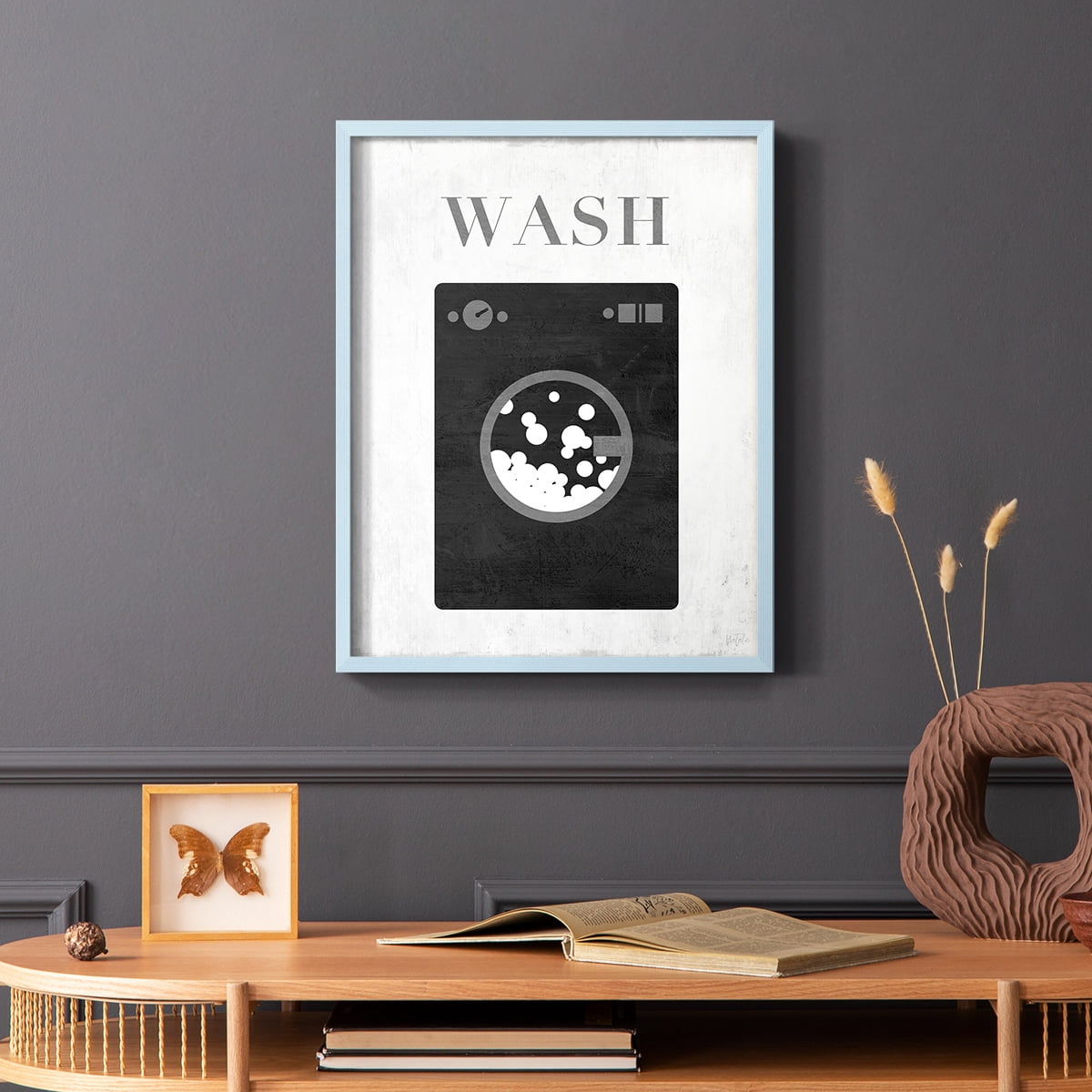 Wash Framed Print in Blue Solid Wood 11 x 14 Framed Print