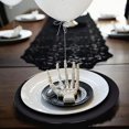thumbnail image 2 of Platos de carga redondos de 13 pulgadas, platos de carga con abalorio negras, cargadores de plástico para platos de cena, boda, decoración de mesa, juego de 6, 2 of 14