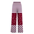 thumbnail image 3 of Pants for Women, Womens Fashionable Striped Printed Drawstring Wide Leg Pants, 3 of 4