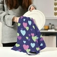 thumbnail image 6 of Valentine's Day Love Heart Kitchen Dish Towel 1 Pack, Soft Absorbent Dishcloths Reusable Hand Towel Washable Tea Towels for Home Kitchen Bar Table Decor, 28 x 18 Inch, 6 of 7