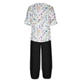 thumbnail image 5 of Nrmvnmi Women's Summer 2 Piece Outfits Casual Floral Prints Short Sleeve Pajama Tops Wide Leg Pants Lounge Sets Tracksuits Mothers Day Gifts, 5 of 5