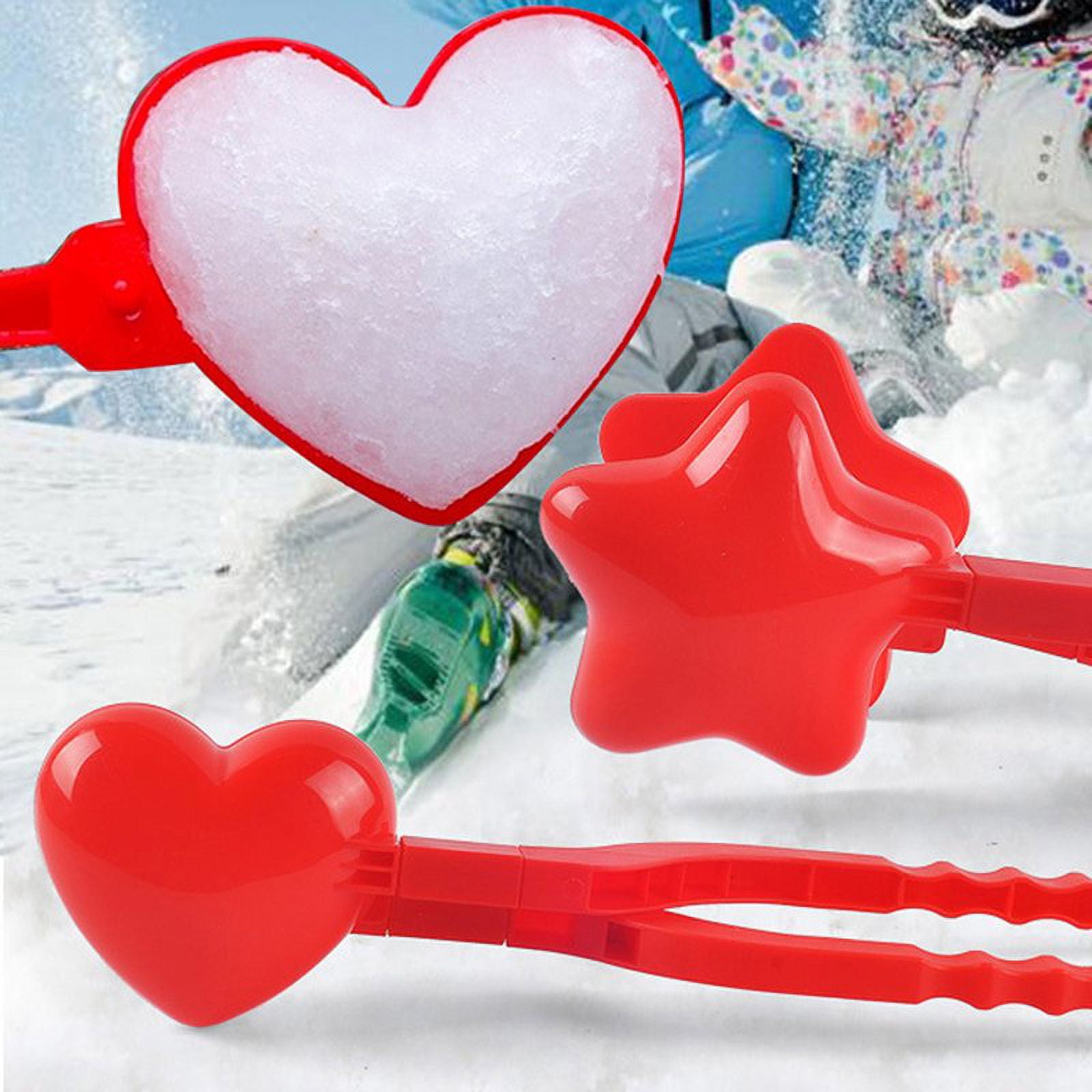 Heart Shaped Snowball Maker Clip Winter Sand Ball Mold Plastic