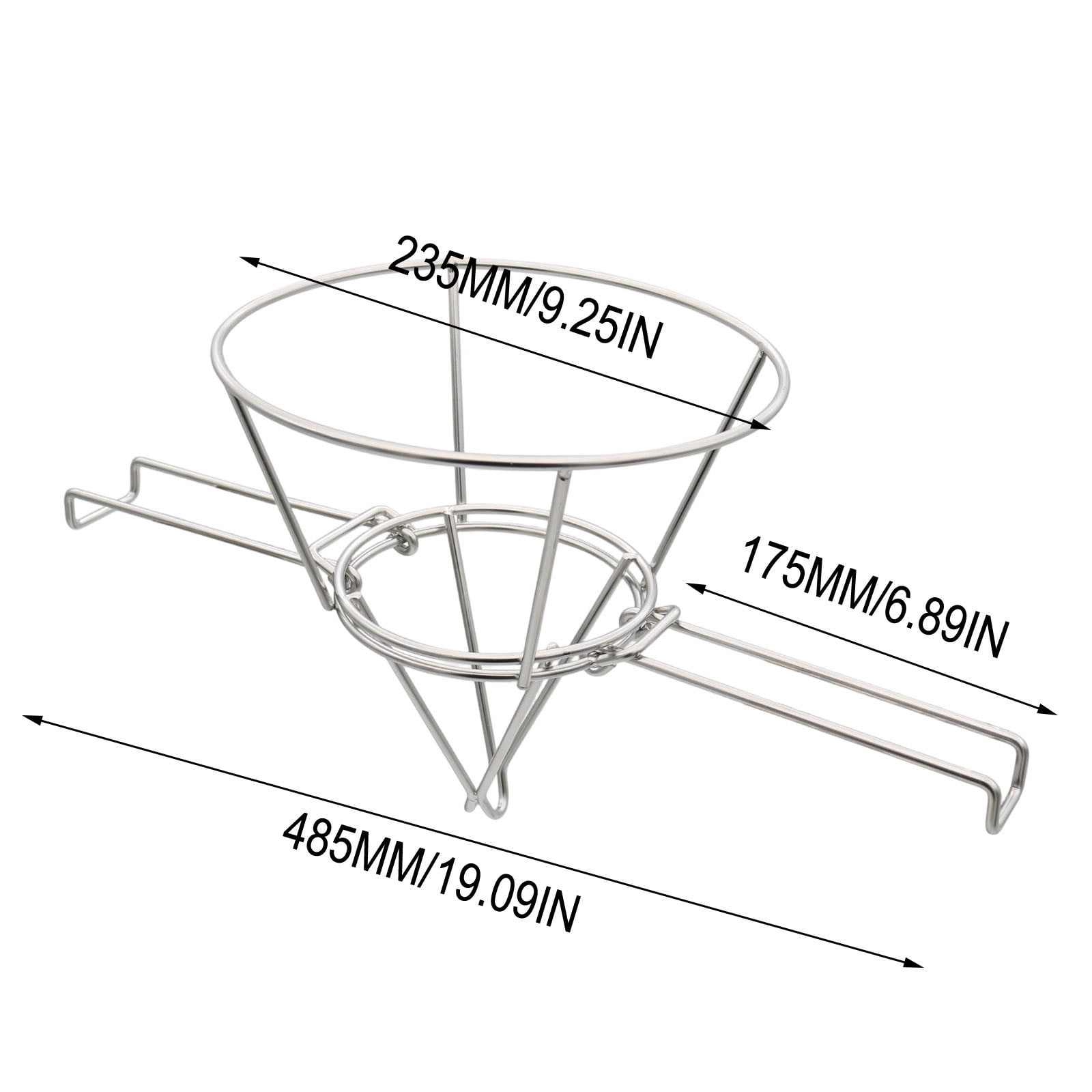 Oil Filter Stand for Deep Fryers and Maple Syrup, 304 Stainless Steel Fryer Oil Strainer with Fine Mesh, Foldable Arms Fit Various Pots, Reusable and Dishwasher Safe