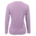 thumbnail image 6 of Sexlip Womens V Neck Long Sleeve Blouse Lace Up Front Design Stretchy Fabric Slim Silhouette for Evening Occasions Purple M, 6 of 6