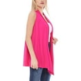 thumbnail image 2 of Women's Sleeveless Long Body Open Draped Front Solid Cardigan Vest S-3XL, 2 of 4