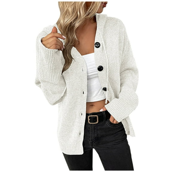 WXLWZYWL Winter Women'S Loose Dark Color Rope Knitting Cardigan Jacket