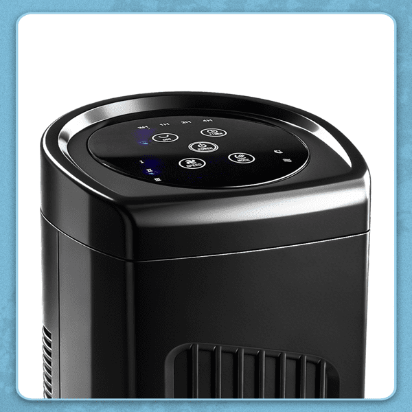 Alvantor 32-Inch Tower Fan with Remote, 3 Speeds, 3 Wind Modes, Oscillation, 7.5-Hour Timer, Black