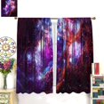 thumbnail image 2 of Galaxy Curtains Fantasy Galaxy Universe Mysterious Nebula Purple Orange Art Print for Kids Girls Boys Bedroom Living Room Rod Pocket Decoration Window Drapes 2 Panels W42xL84in, 2 of 6