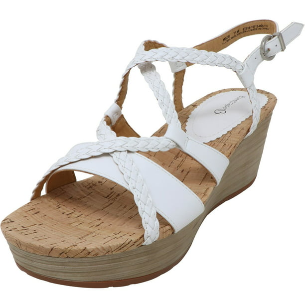 BareTraps - Bare Traps Women's Mairi White Ankle-High Wedged Sandal ...