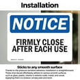 thumbnail image 2 of (2 Pack) Firmly Close Door After Each Use OSHA Notice Sign 18 Inch X 12 Inch Vinyl Label Decal Sticker Weather Resistant, UV Protected for Workplace, Business, and Construction Site,, 2 of 6