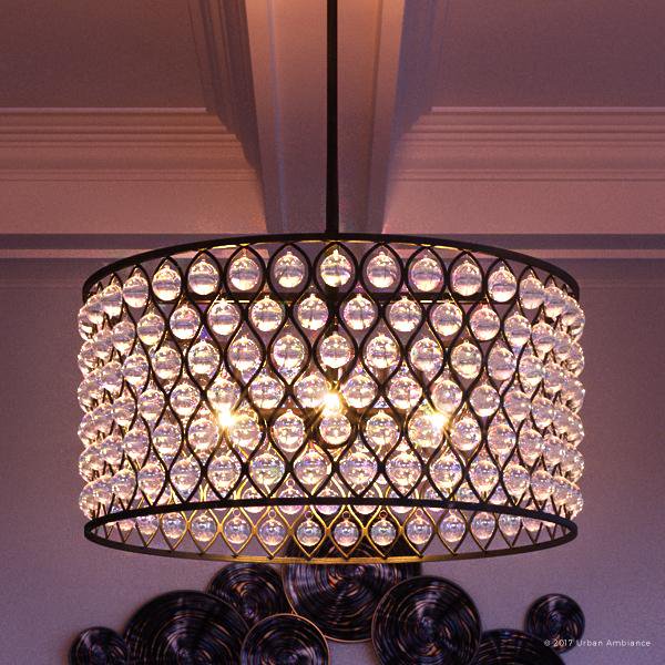 Urban Ambiance Luxury Crystal Chandelier, Medium Size 14"H x 26"W