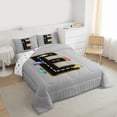thumbnail image 3 of Manfei Kawaii Toy Race Car Queen Comforter Set,Colorful Vehicle Theme Bedding Sets,First Letter E Bedding Comforter Set For Kid,Super Cozy Room Decor Reversible,3-Piece, 3 of 8