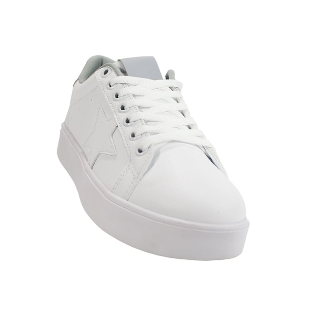 TENIS CASUAL DE MUJER BLANCO SINTETICO MARCA LEON 4426