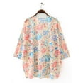 thumbnail image 6 of Lumento Womens Kimono Cardigans Floral Print Chiffon Beach Cover Ups Loose Casual Tops, 6 of 8