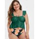 thumbnail image 2 of Tamaño más delantero cinchado la impresión floral del traje de baño de Tankini Rosegal vestidos de fiesta tallas grandes, 2 of 5