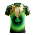 thumbnail image 2 of Men's Shirt Casual Short Sleeve Printed Button Down Summer Floral Beach Dress St. Patrick's Day Shirts for Men,Irish Printed Green Button Down Short Sleeves Shirts (Green,XL), 2 of 3