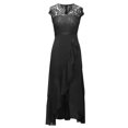 thumbnail image 5 of Formal Gowns and Evening Dresses Wedding Guest Women Solid Dress Lace Splice Sleeveless V-Neck Ruffle Hem Dress Fashion Evening Gown for Party Wear, 5 of 5