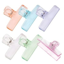 Yhmxh Transparent Seal Clips, Acrylic Paper Photo Food Clip Holder Wide Mouth Clamp Plastic Bag Clips, Air Tight Sealing Kitchen Storage Chip Clips, Cute Chip Clip for Food Snack Bags (Blue)