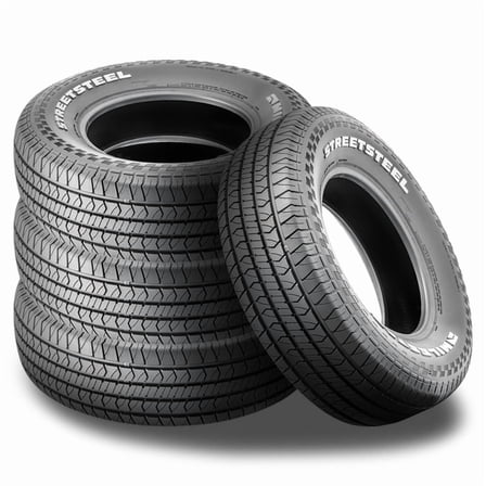 Set of 4 Milestar Streetsteel P215/60R15 93T White Letters All Season Muscle Car Tires 24645025 / 215/60/15 / 2156015 Fits: 1997-2003 Chevrolet Malibu LS, 2001-04 Oldsmobile Alero GX