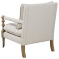 thumbnail image 3 of Beige Wooden Accent Chair with Turned Legs / Elegant Addition to Primary Living Space, 3 of 3