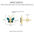thumbnail image 6 of Rosec Jewels Butterfly Stud Earrings with London Blue Topaz for Women (AAA Quality), 14K Yellow Gold, 6 of 7