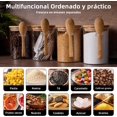 thumbnail image 4 of Recipientes de Avena, 6 pcs Tarros de Vidrio con Tapa Hermética y Cuchara, con etiquetas, Adecuado para granos, Café, Azúcar, Especias, Té, comidas de yogur. (Paquete de 6), 4 of 4