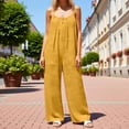 thumbnail image 2 of Women's Jumpsuits Casual Loose Wide Leg Fashion Strapless Pants Romper,Orange,S, 2 of 4