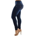 thumbnail image 6 of Womens Juniors Butt Lifting Skinny Jeans - High Waisted Dark Wash Skinny Jeans - Dark Wash Jeans 11074M, 6 of 6