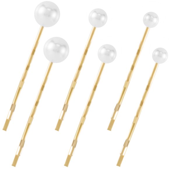 OIIKI 6 Piezas Horquillas para el Cabello con Perlas Pinzas para el Cabello con Perlas 3 tamaños Pasadores para el Cabello con Perlas Horquillas Decorativas para Boda Accesorios para el Cabello con Pe