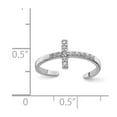 thumbnail image 2 of Sterling Silver Rhodium-plated CZ Cross Toe Ring - Size 11, 2 of 2