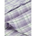 thumbnail image 6 of INSPIRE CHIC Women's Plaid Button up Split Neck Long Sleeves Loose Blouse Lavender S, 6 of 6