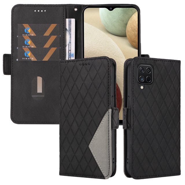Compatible with Samsung Galaxy A12 PU Leather Wallet Case with Card Holder Magnetic Closure Cover