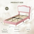 thumbnail image 3 of Huisuilinss Twin Bed Frame,Upholstered Platform Bed With Scalloped headboard,Velvet Full Bed Frame,No Box Spring Needed,Wooden Slats,Noise Free, 3 of 6