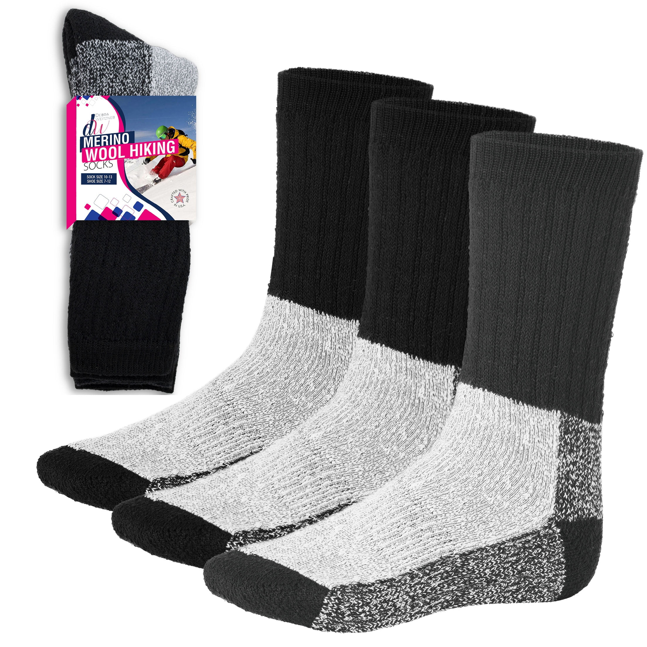 Realtree Thermal Boot Socks Men's Large 7-12 Black 4 Pair Pack Odor Protection 