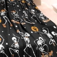 thumbnail image 3 of Black Halloween Dancing Skeletons Blanket,Comfortable Soft Flannel Throw Blanket,All Season,Warm Lightweight Blankets for Sofa Bed Couch Living Room Chair,60"x80", 3 of 4