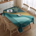thumbnail image 2 of Teal Gold Marble Pattern Rectangle Tablecloth 60"x84",Waterproof Polyester Rectangle Table Cloth, Wipeable Spillproof Polyester Tablecloth for Dining, Camping, Indoor and Outdoor, 2 of 5
