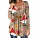 thumbnail image 1 of Pntutb Mujer Casual Navidad Impreso Jersey Cuello Redondo Manga Larga Botones Blusa tops Pntutb Pntutb-5307, 1 of 6