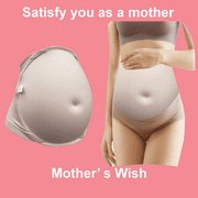 BIMEI Fake Pregnancy Sponge Belly with Seamless Waistband for Movie TV Series Props Spoof Costume Cosplay Actor Performance Womens Novelty Pregnant Belly Costume Accessory,Beige,L(8-10 months)