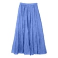 thumbnail image 6 of BUWTTER Skirts for Women Flowy Maxi Daily Wear A Line Ruffle Comfortable Elastic Waist Loose Long Blue Skirt 85CM, 6 of 7